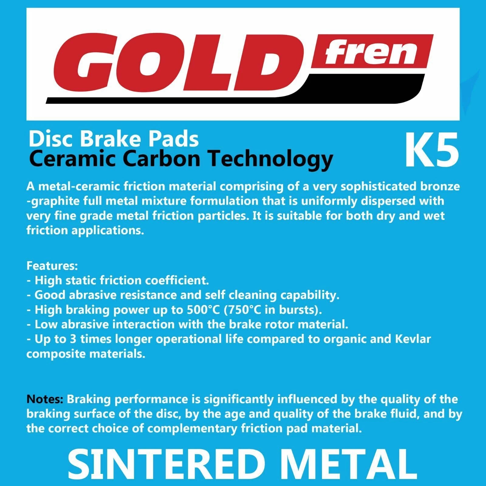 Goldfren Rear Brake Pads for Suzuki LTR450 QUADRACER (2006–2011)