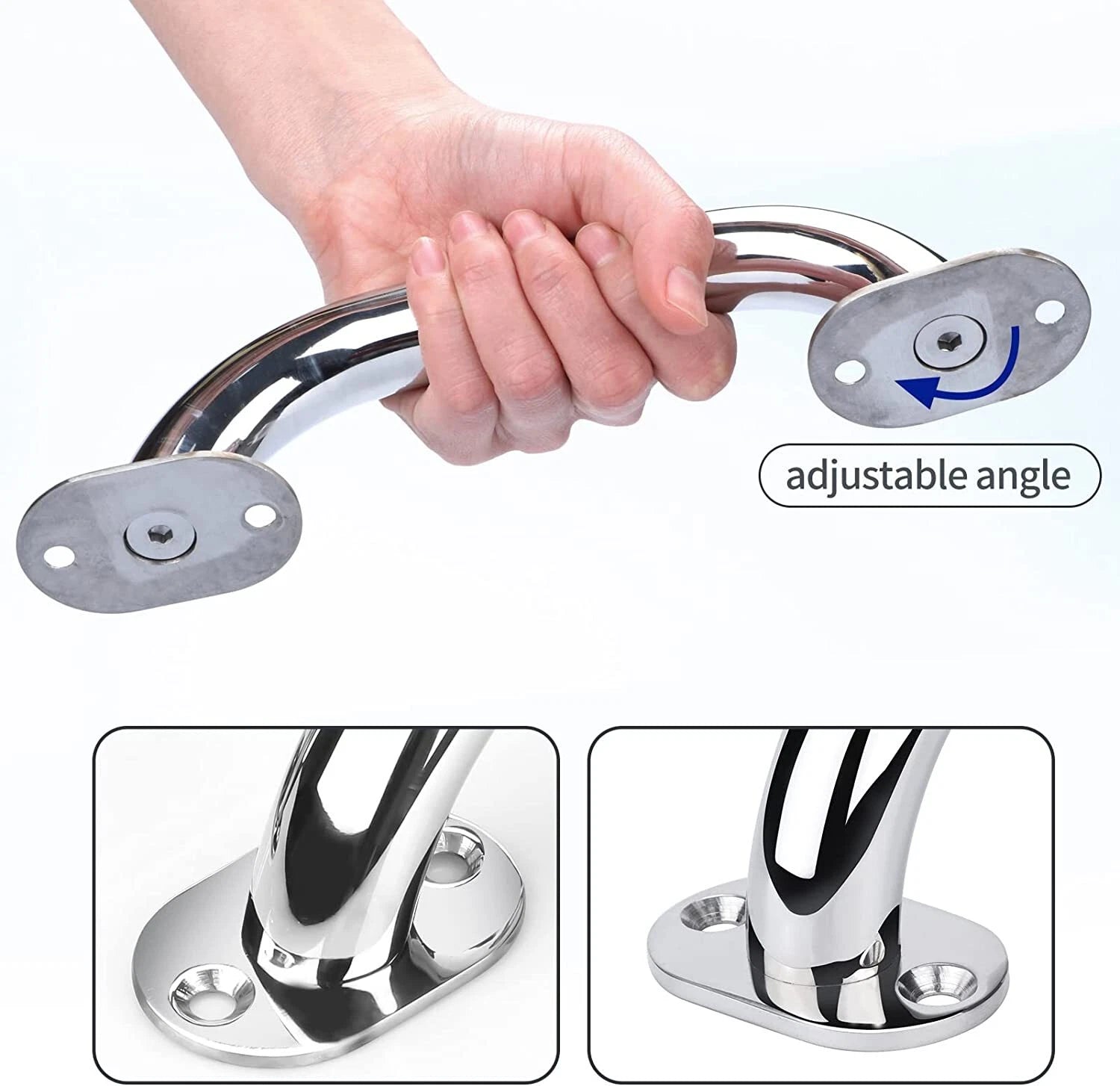 Stainless Steel 9'' Grab Handle Handrail for Door Boat Bath RV