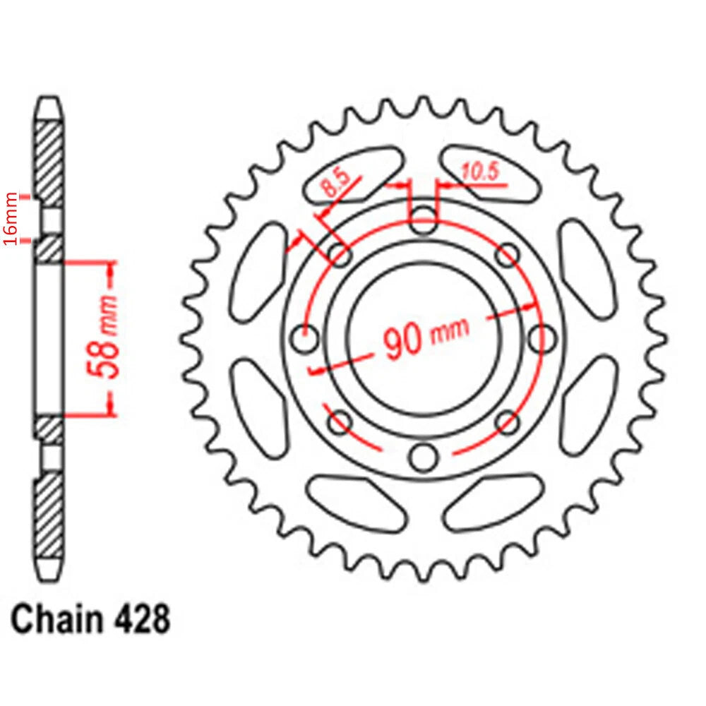 RK 56T Rear Sprocket for Honda CT200 1984-1999