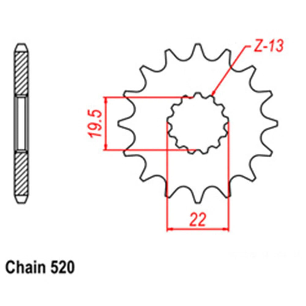 Front Sprocket 14T for Suzuki GSXR250R (1987–1989)