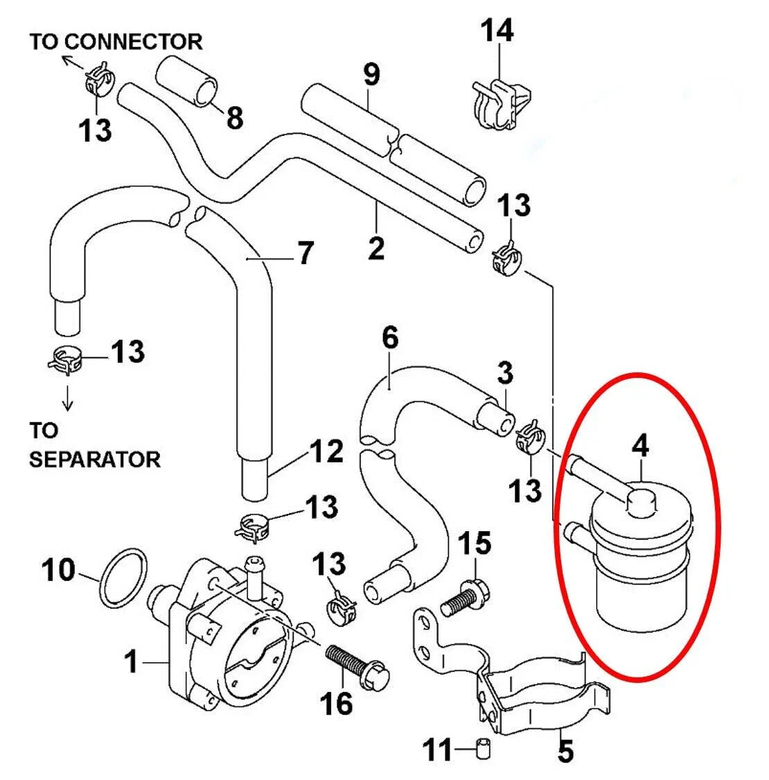 Marine Fuel Filter for Johnson/Evinrude/Suzuki, Sierra, 40-60HP