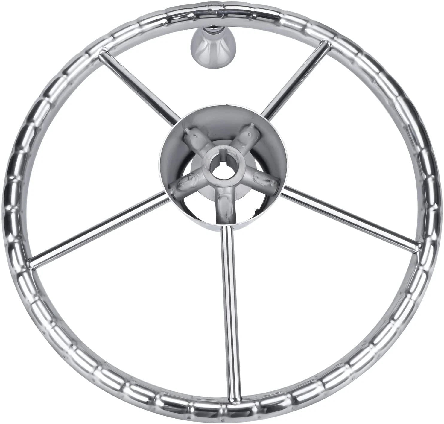 13.5" Marine Stainless Steel Boat Steering Wheel with Knob for Various Models