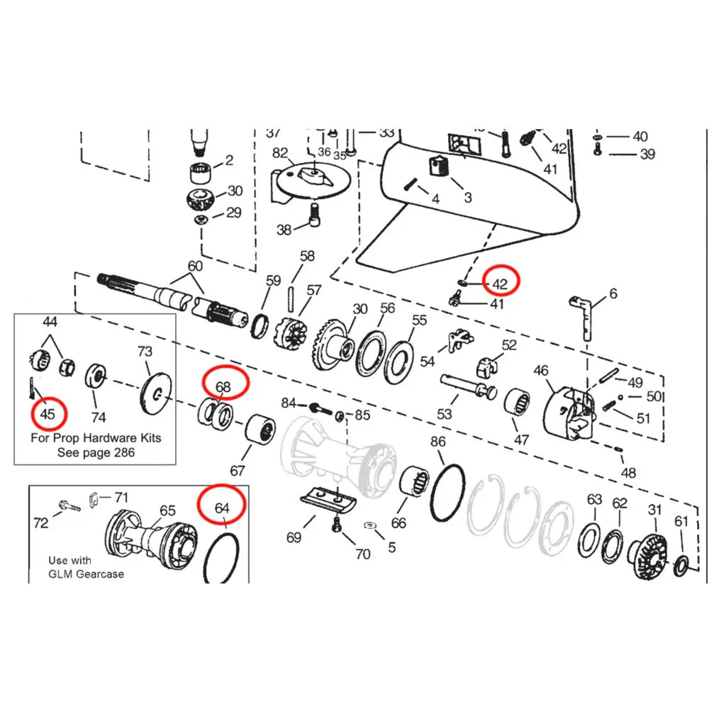Lower Unit Gearcase Seal Kit for OMC Cobra V6/V8 (1990-1999)