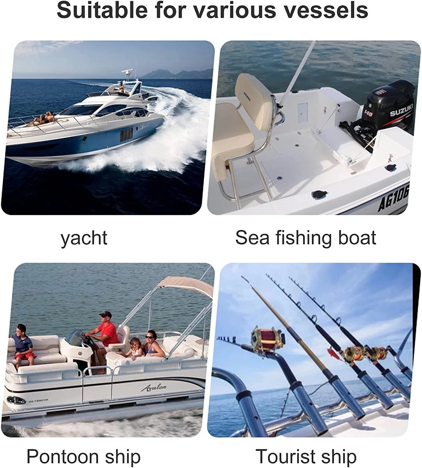 30 Degree Boat Fishing Rod Holder 316 Stainless Steel Pod for Various Models