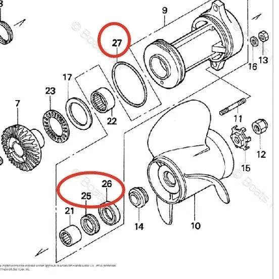 Lower Gearcase Seal & O-ring Kit for Honda Outboard 2000-2023