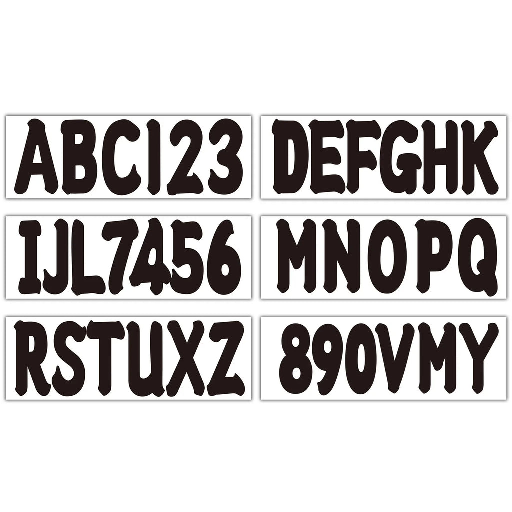 Boat Registration Decals Sticker Set A-Z & 0-9 Black for All Boats