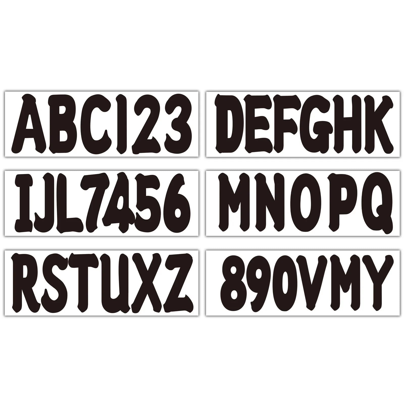 Boat Registration Decals Sticker Set A-Z & 0-9 Black for All Boats