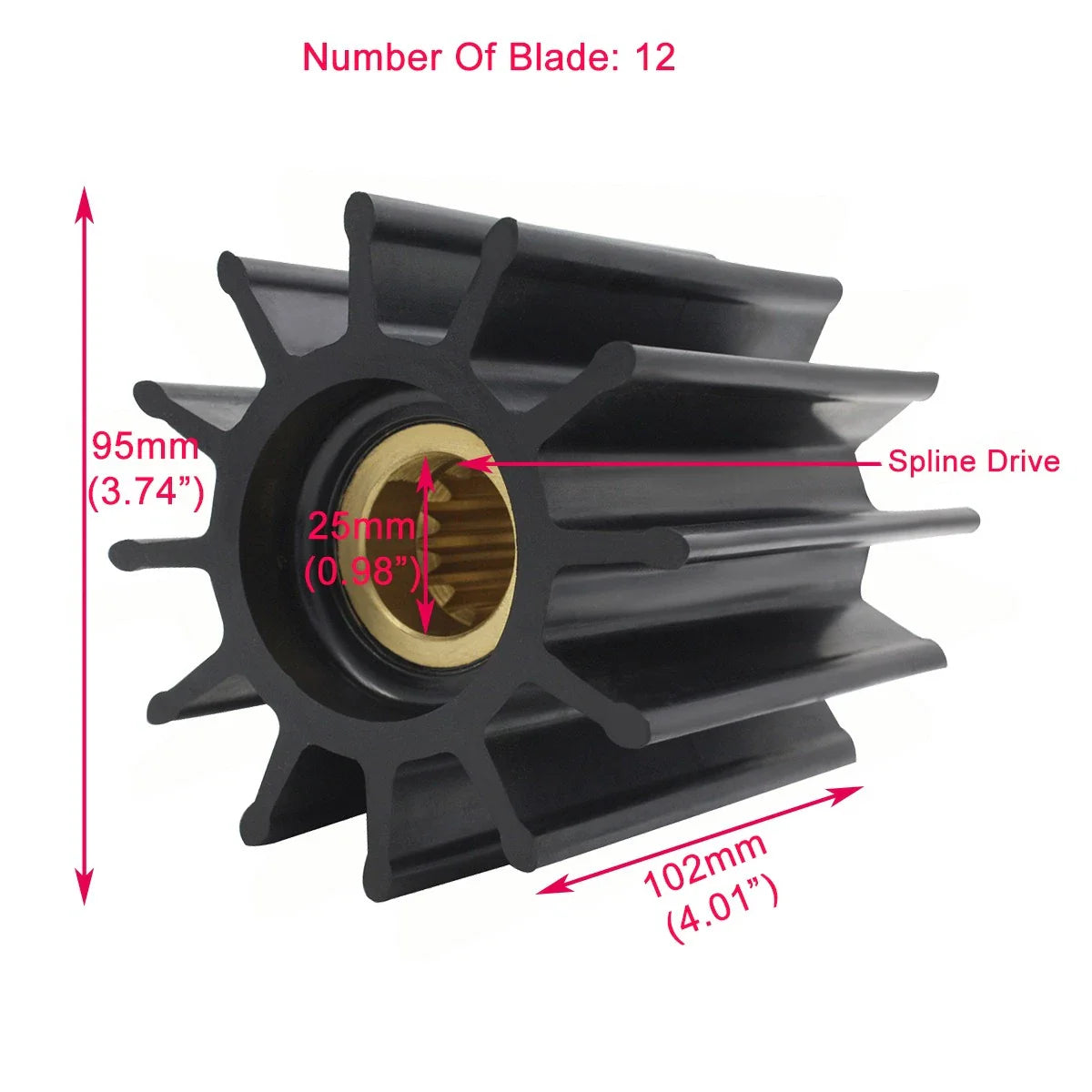 2Pcs Flexible Impeller for Sherwood CEF 500182, Cummins 4019403, 18000K