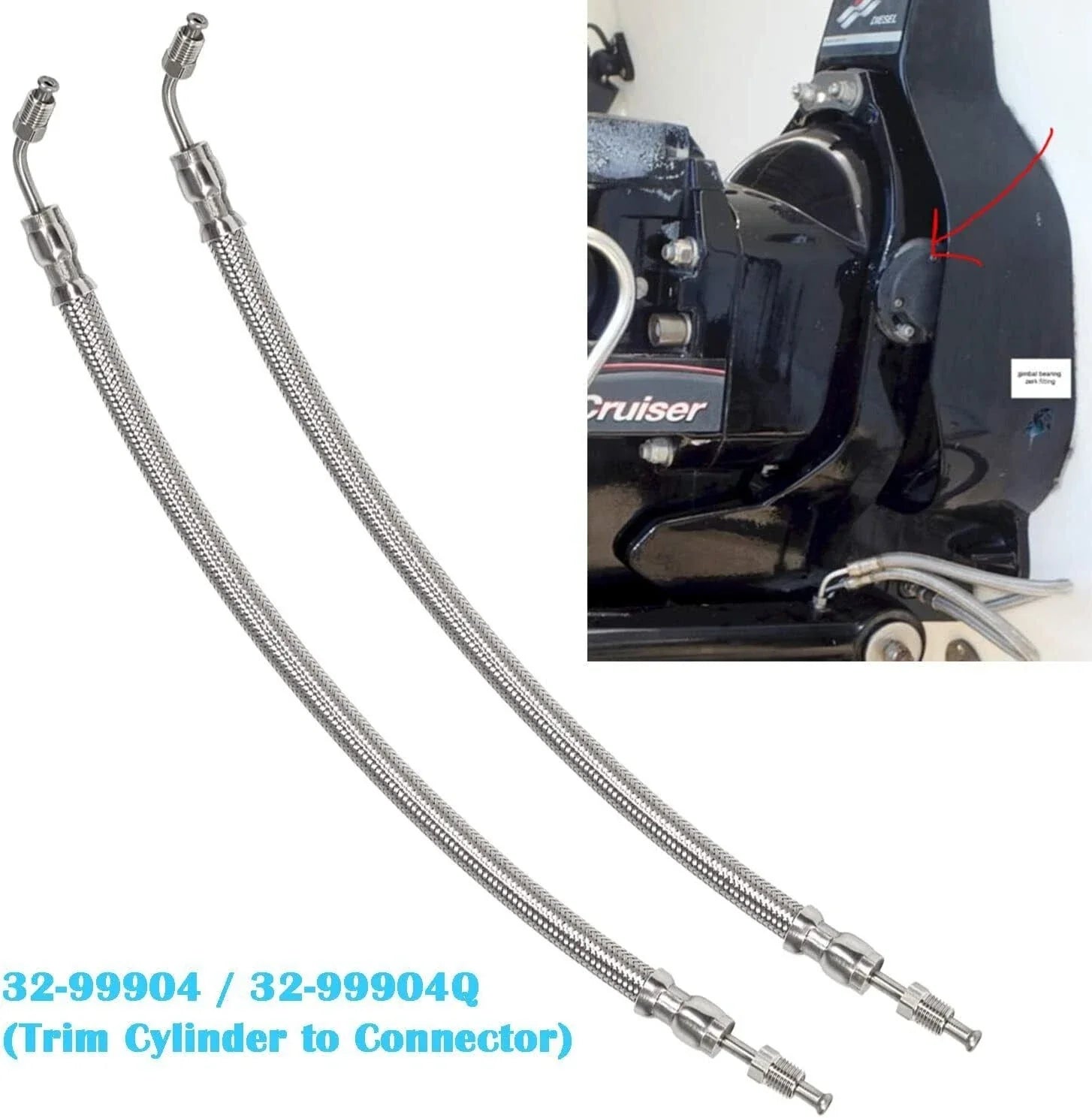 Trim Tilt Ram Hoses for Mercruiser Alpha One Gen II