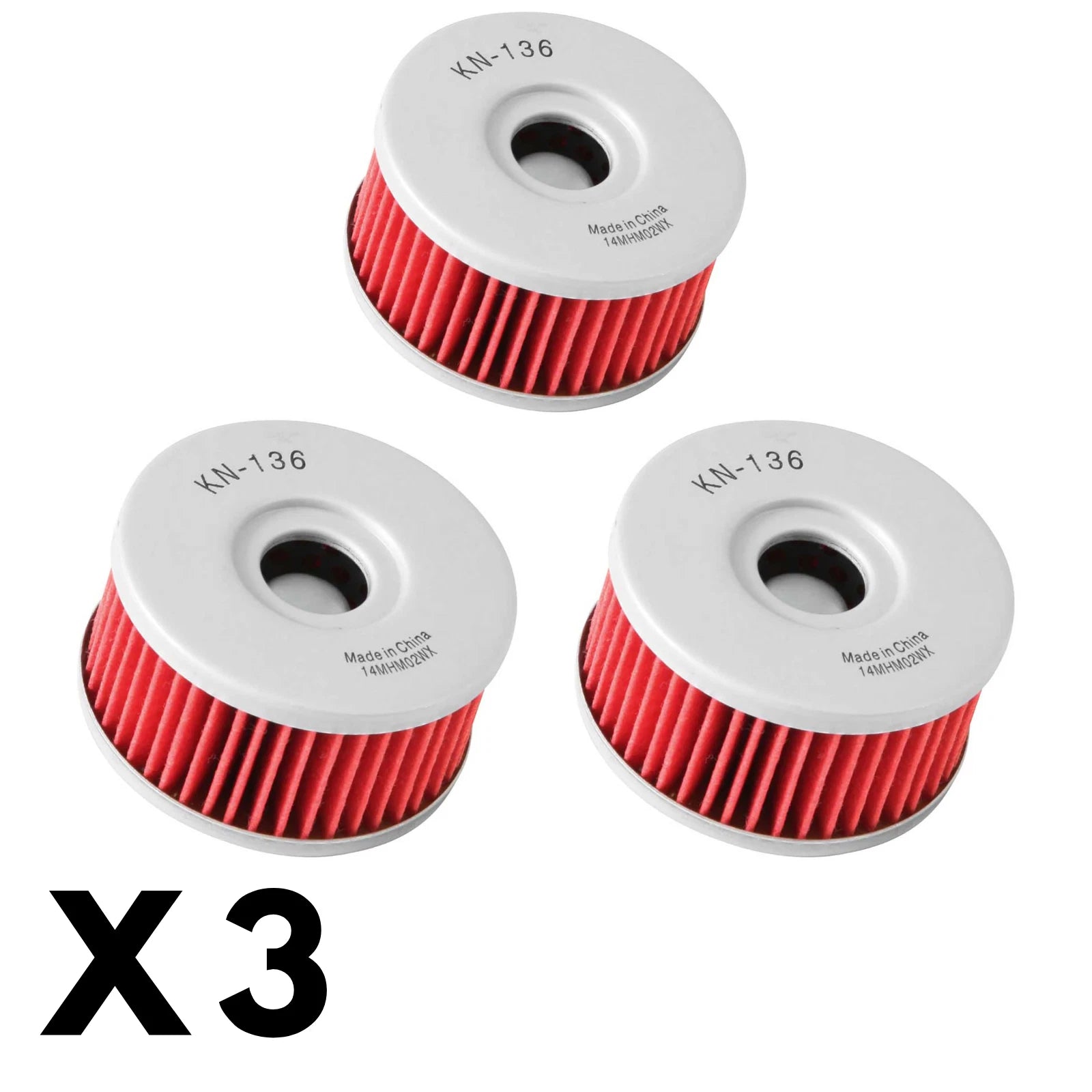 3 Pack K&N Oil Filter for Suzuki DR350 (1990–1999)