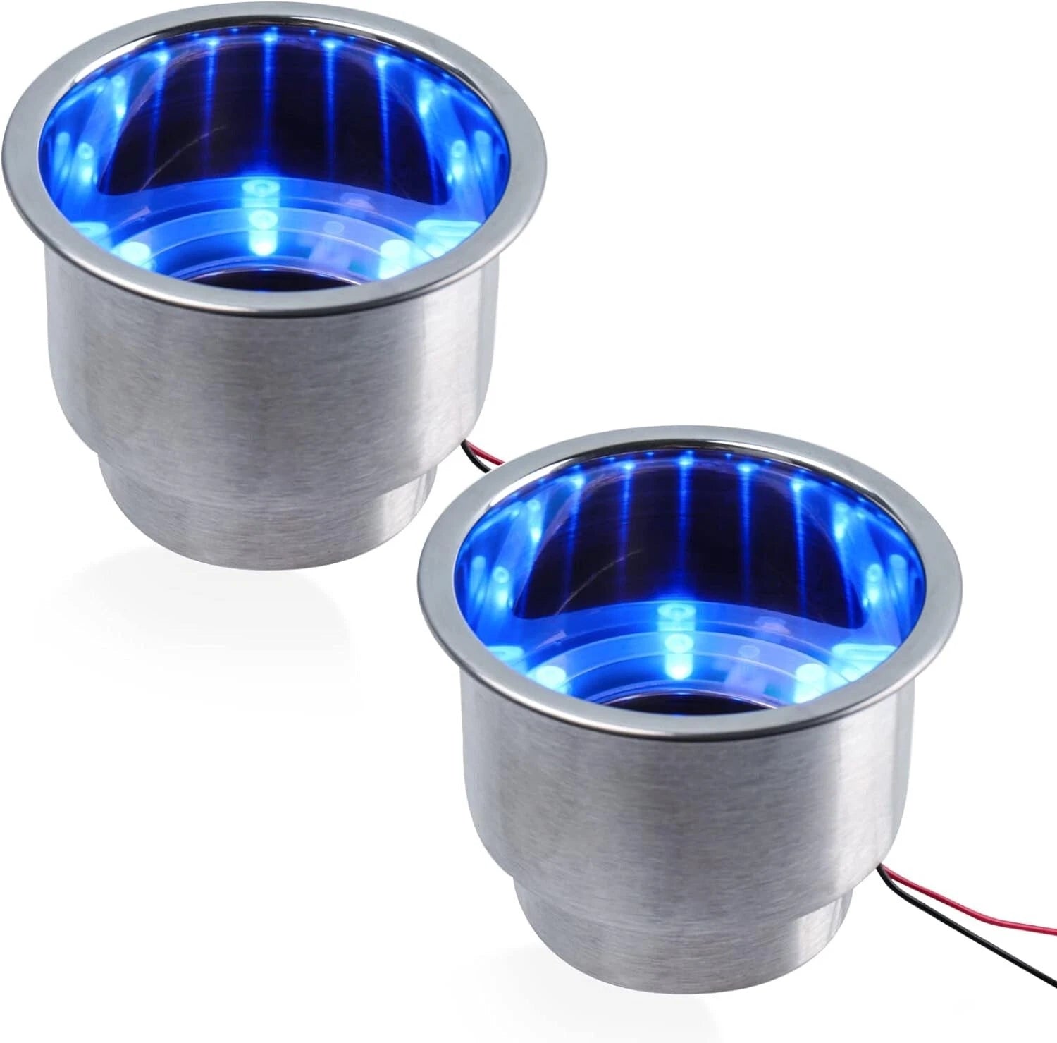 Stainless Steel Cup Drink Holder with Blue LED for Marine Boat Truck RV (2010–2023)