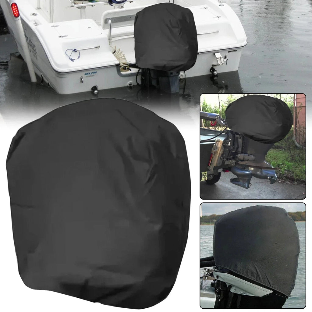 Black Waterproof High Density Outboard Engine Cover for 30-60HP Motors