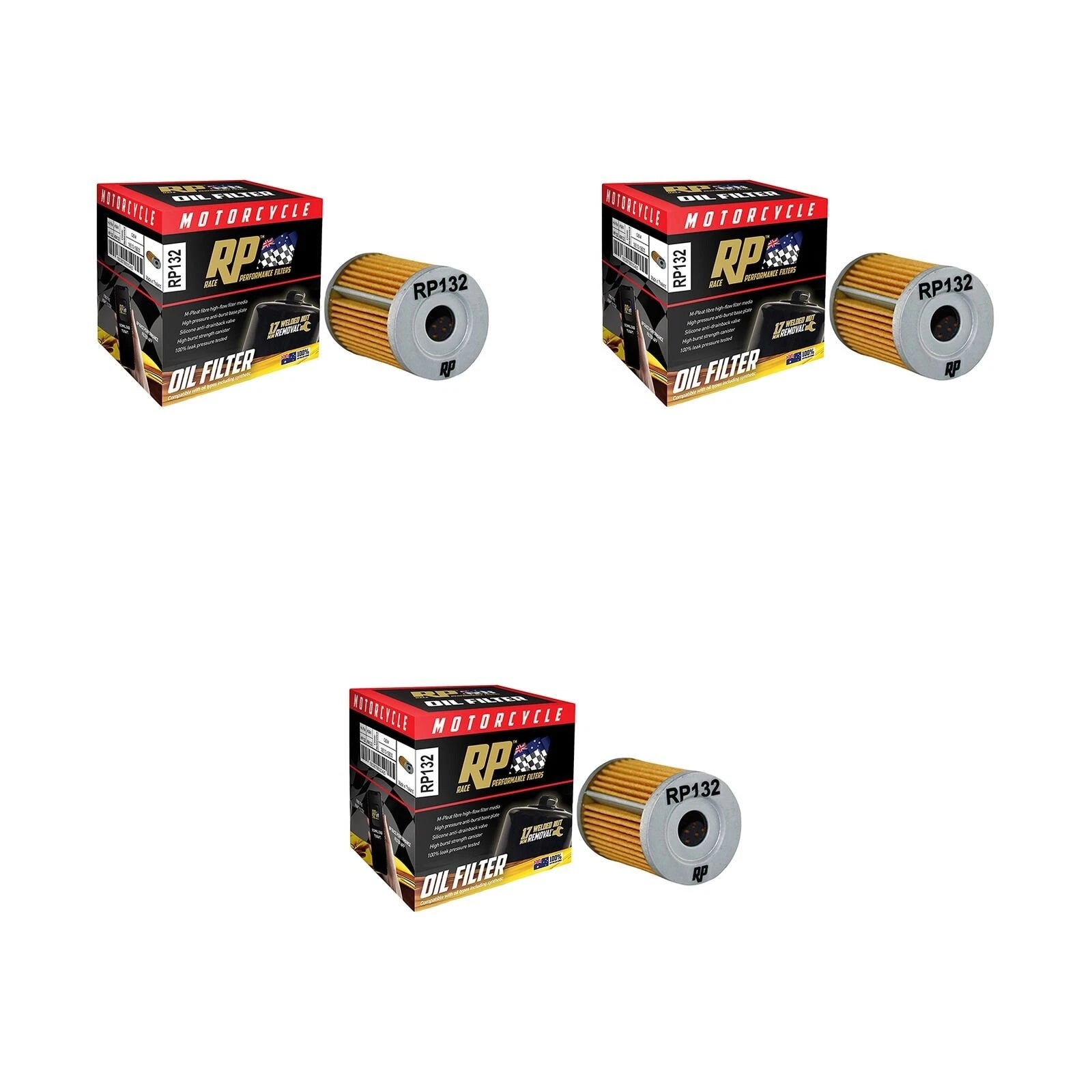3 Pack Oil Filter for Suzuki DR200 (1986–1989)