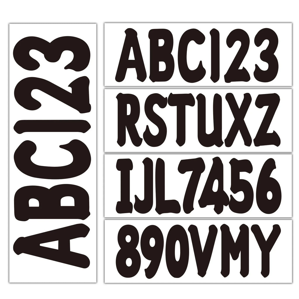 Boat Registration Decals Sticker Set A-Z & 0-9 Black for All Boats
