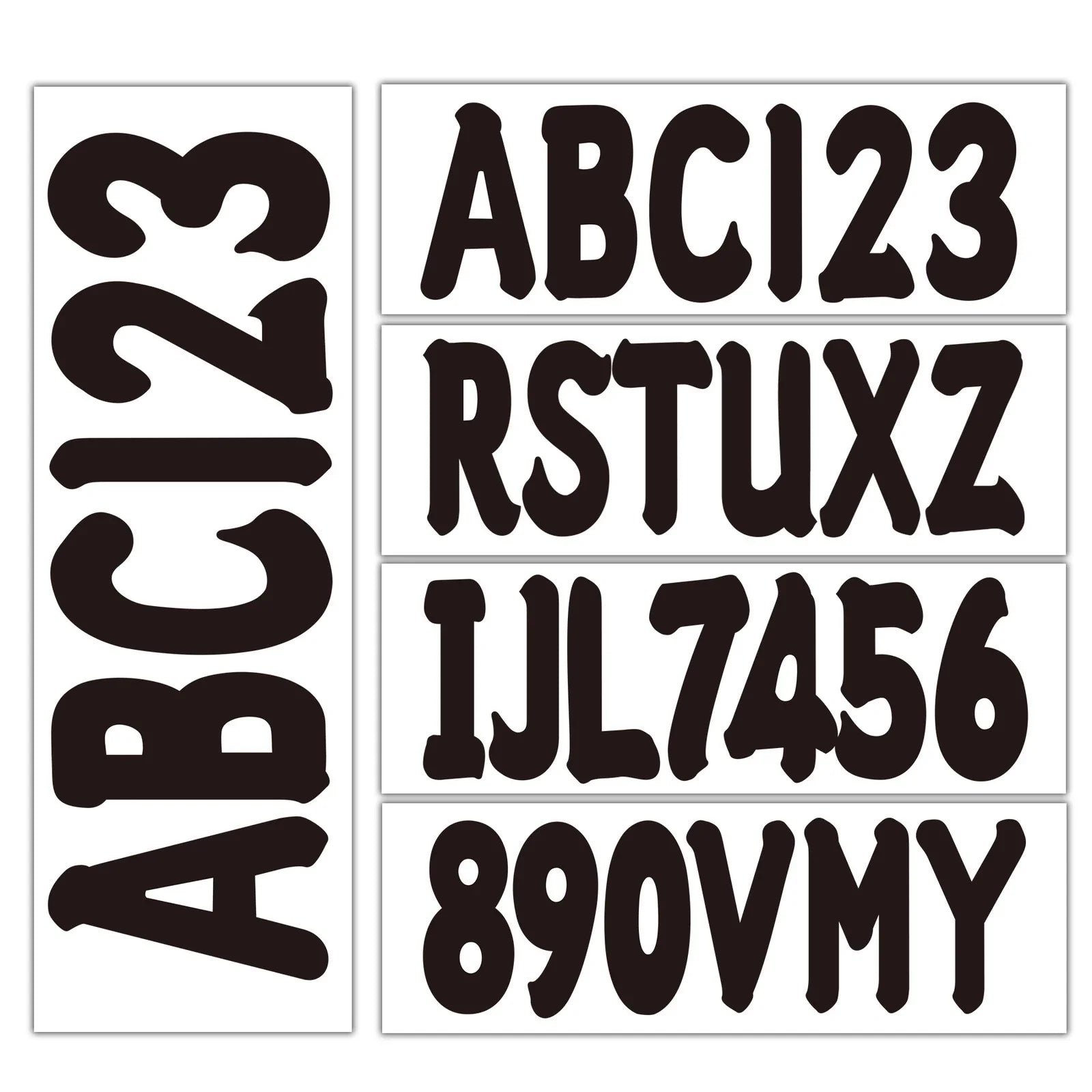 Boat Registration Decals Sticker Set A-Z & 0-9 Black for All Boats