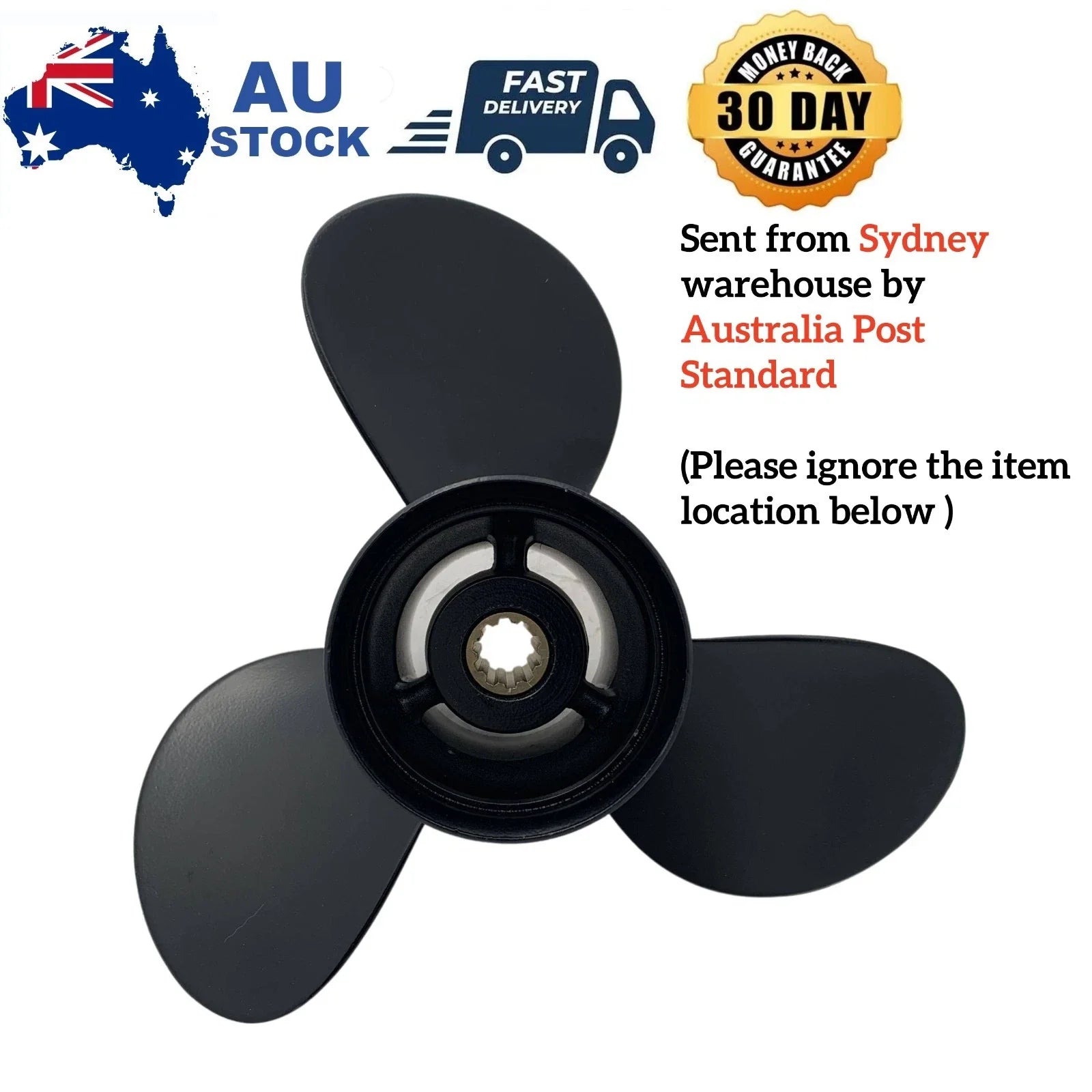Propeller 9.9x13 for Mercury/Tohatsu 25-30HP Aluminum 10 Tooth