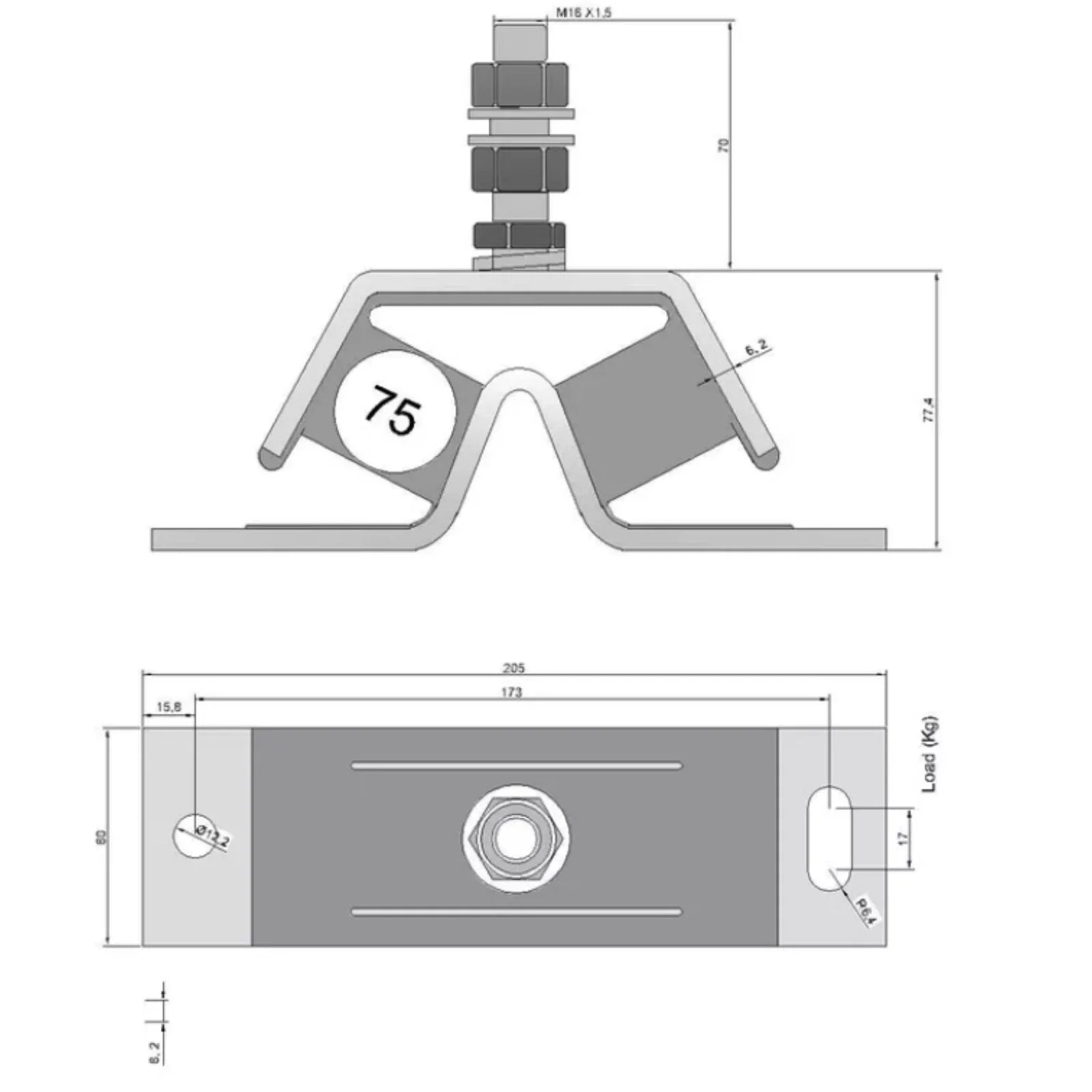 Yanmar Marine Diesel Engine Mount 75Kg for 3YM30/3GM30F