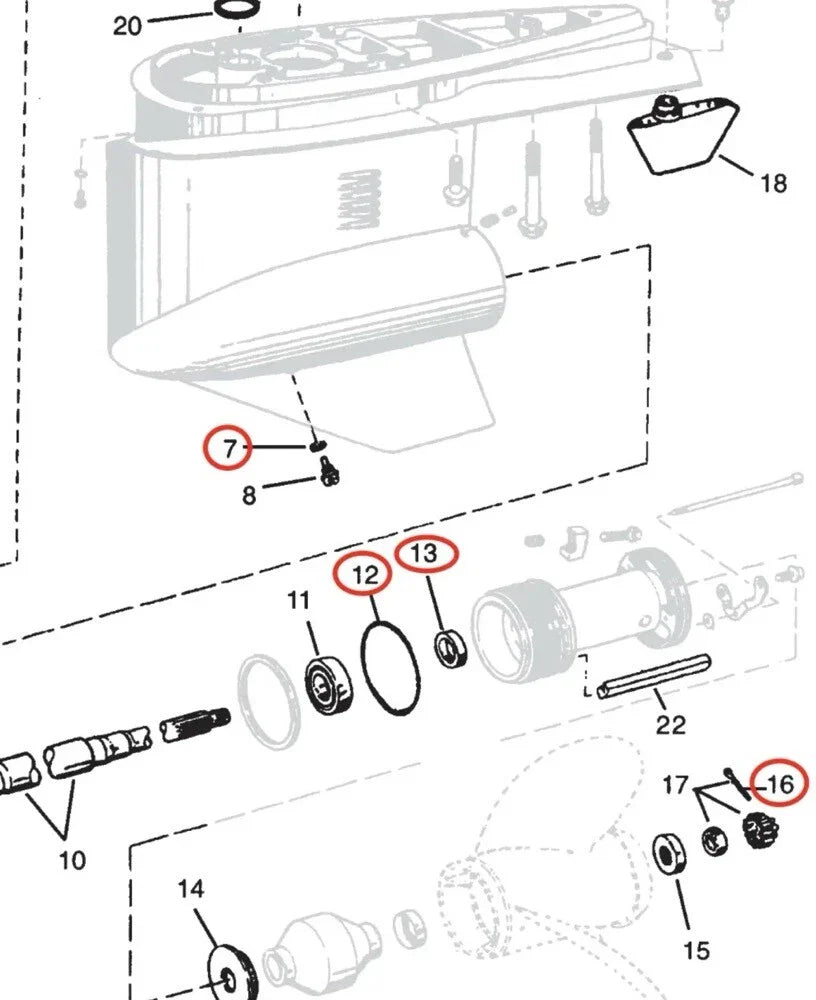 OMC Cobra Volvo Penta SX Lower Gearcase Oil Seal for Cobra/SX Models