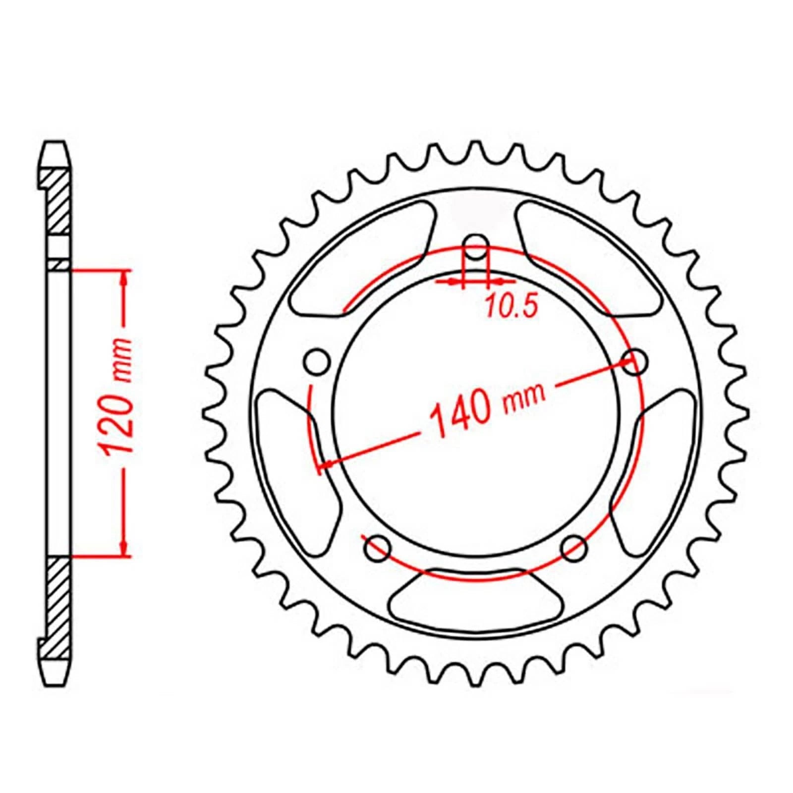 MTX Rear Sprocket 47T for Suzuki DL1000 V-Strom (2009–2011)