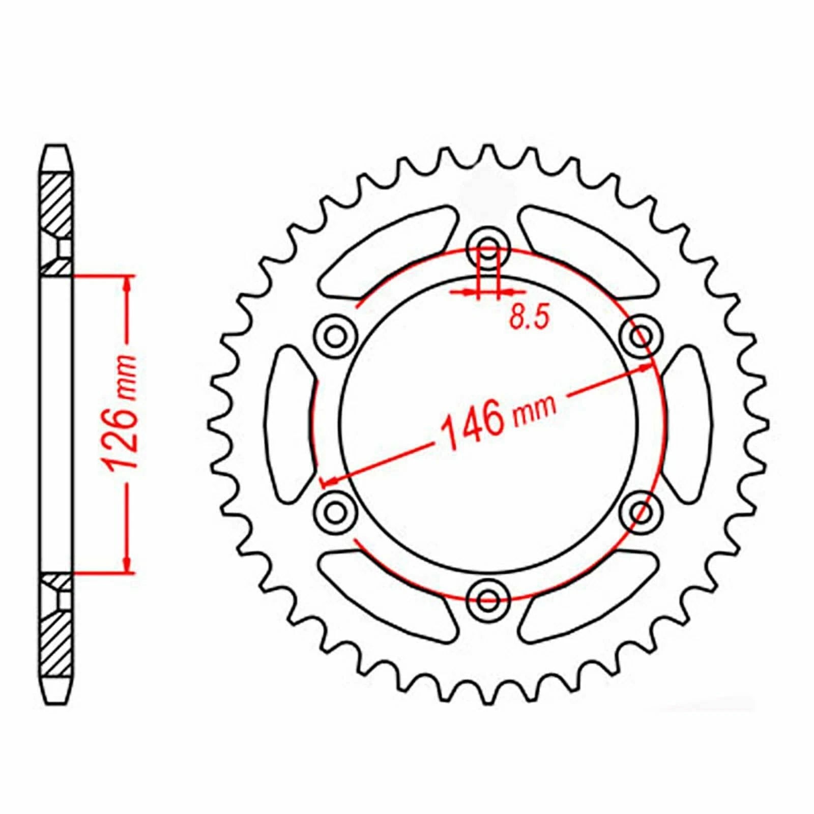 MTX Rear Sprocket 49T for Suzuki RM125 (1990–2001)