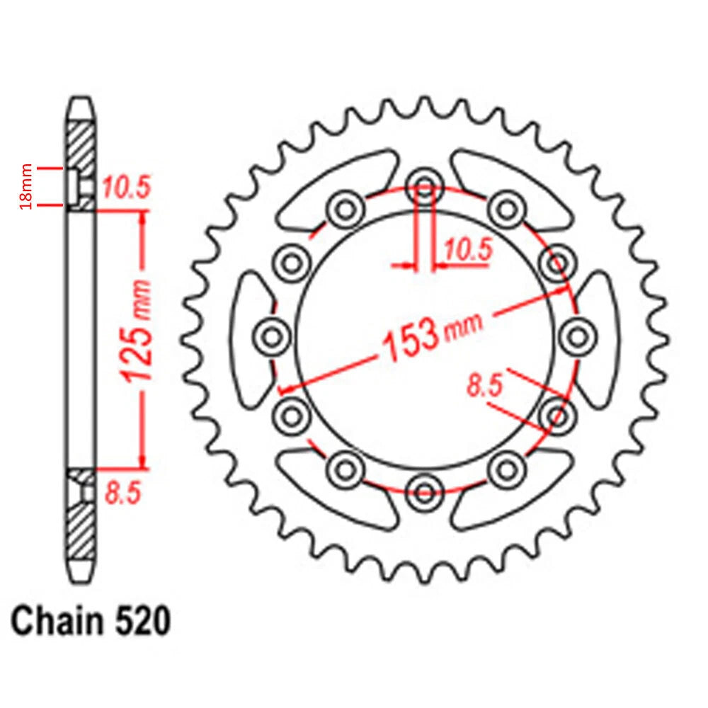 RK 38T Rear Sprocket for Honda CRF230L 2008-2012