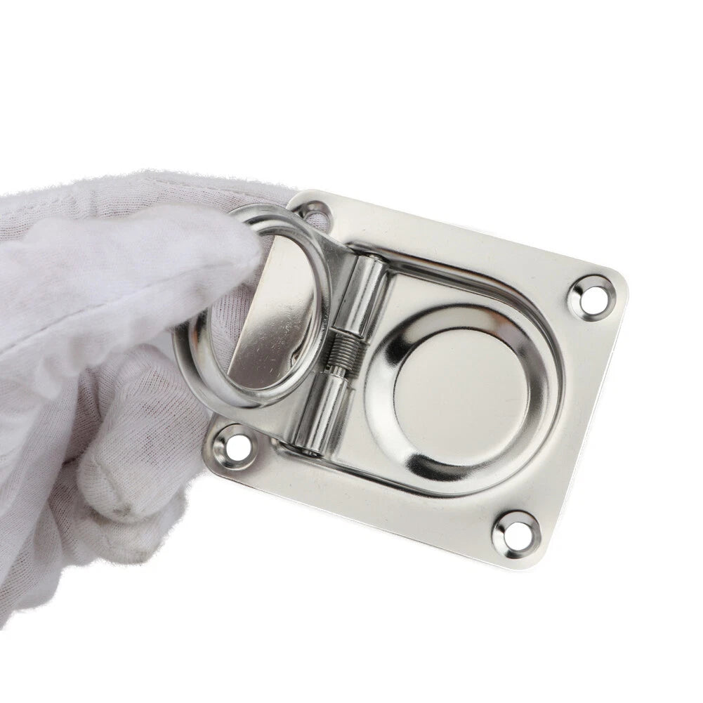 Stainless Steel Pull Ring Spring Handle Latch for Marine Boat