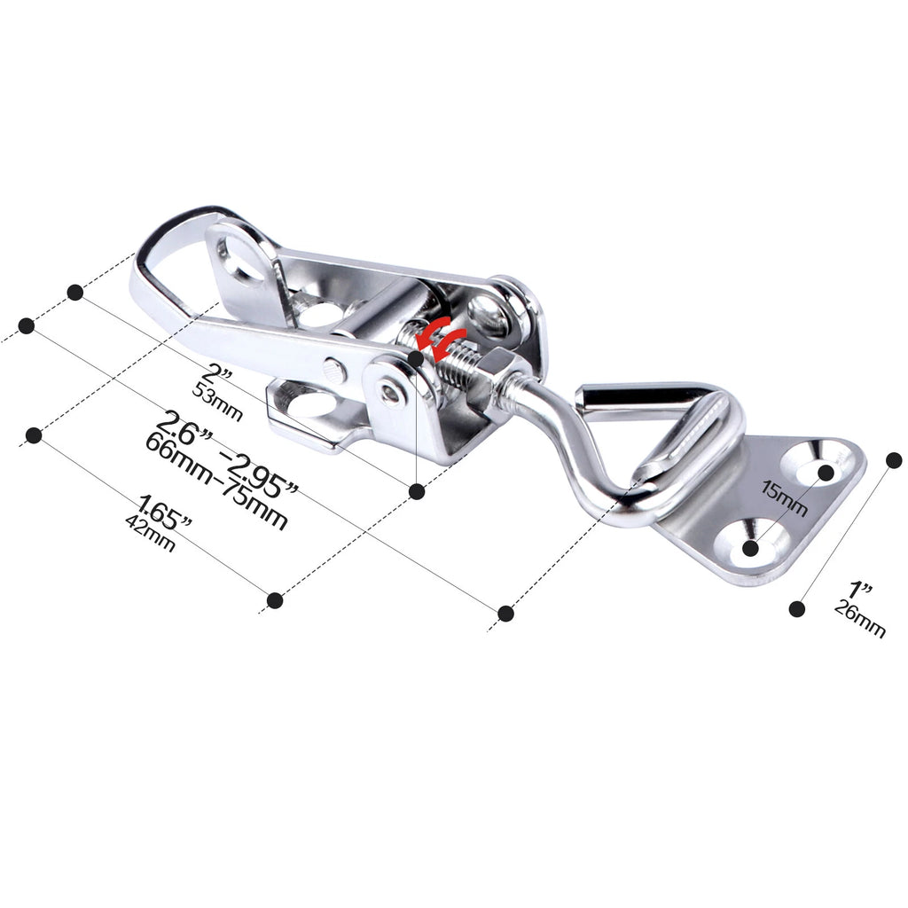 Marine Stainless Steel Toggle Latch Fastener Lock for Hatches and Cabinets