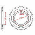 MTX Rear Sprocket 45T for Suzuki DR650 (1990–1991)