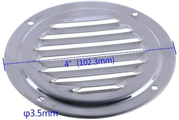 Stainless Steel 4" Round Louvered Vent for Marine Boat