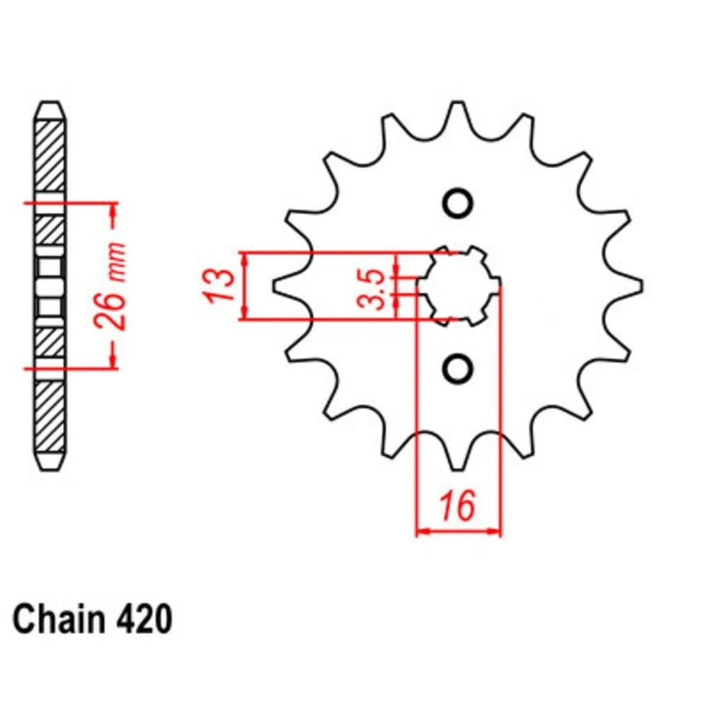 SuperSprox Chain Sprocket for Suzuki RV50 (1973–1976)