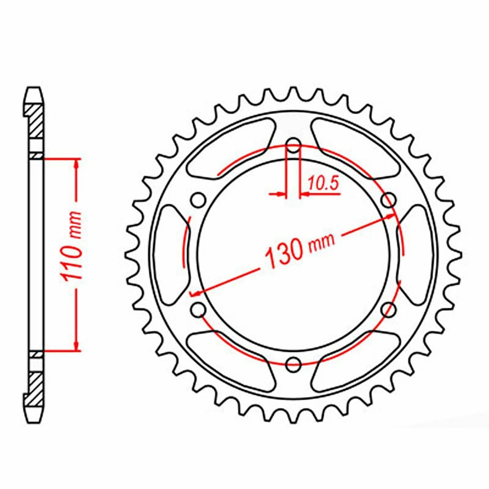 MTX Rear Sprocket 46T for Suzuki GSXR1000 (2009–2012)