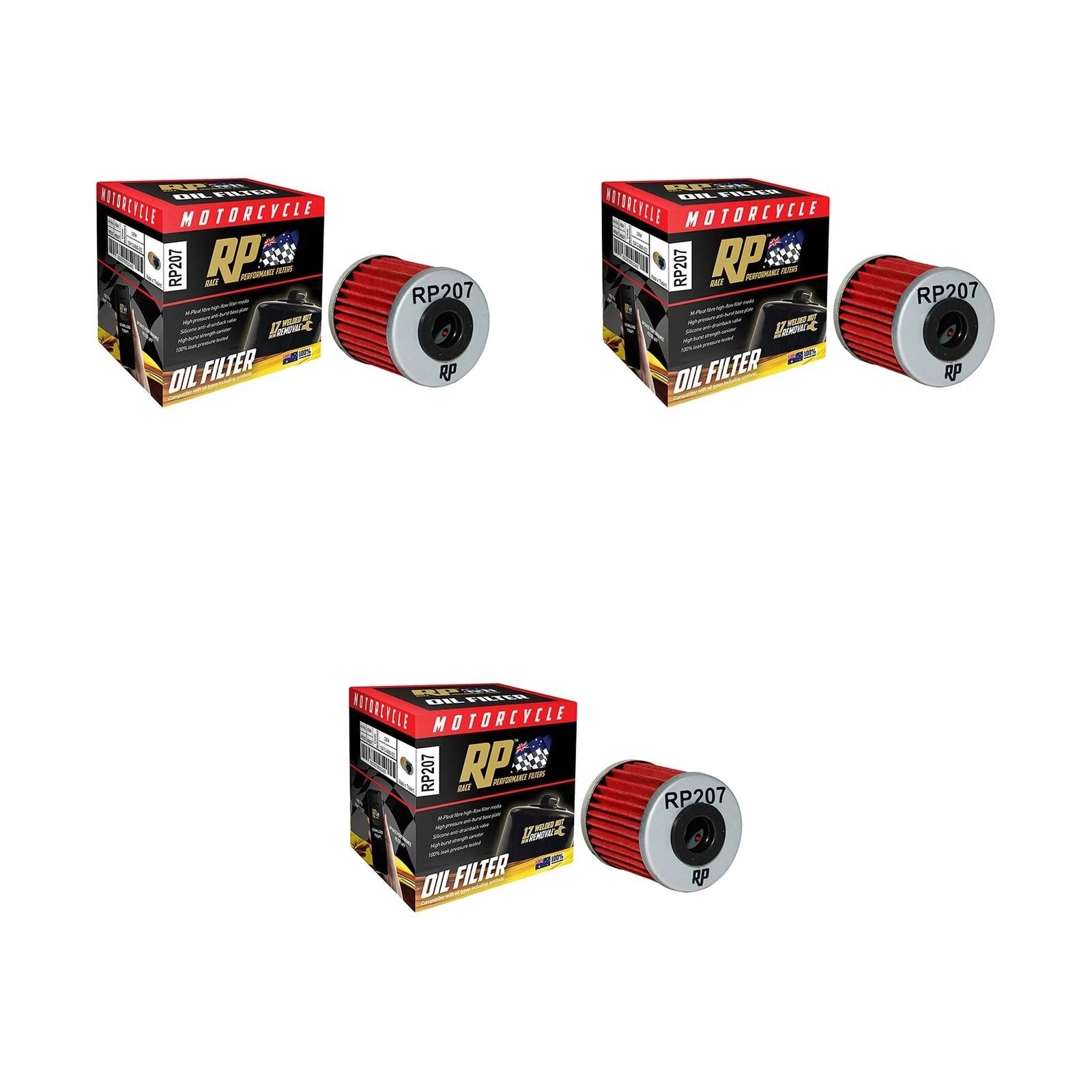 3 Pack Oil Filter for Suzuki RMX450Z (2015–2016)