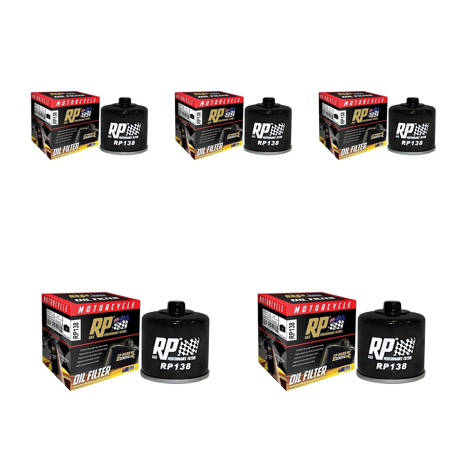 5 Pack Oil Filter for Suzuki GSF1200S Bandit (2005–2006)