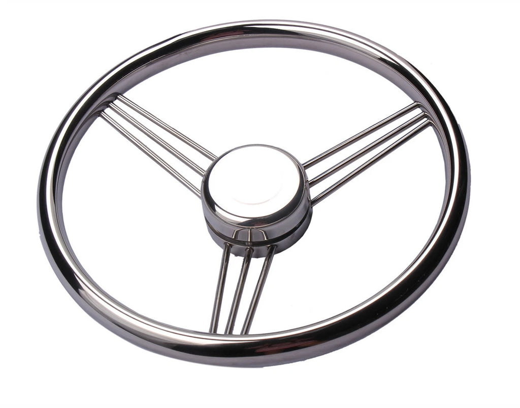 Stainless Steel 13-1/2'' Steering Wheel 9 Spokes for Marine Boat