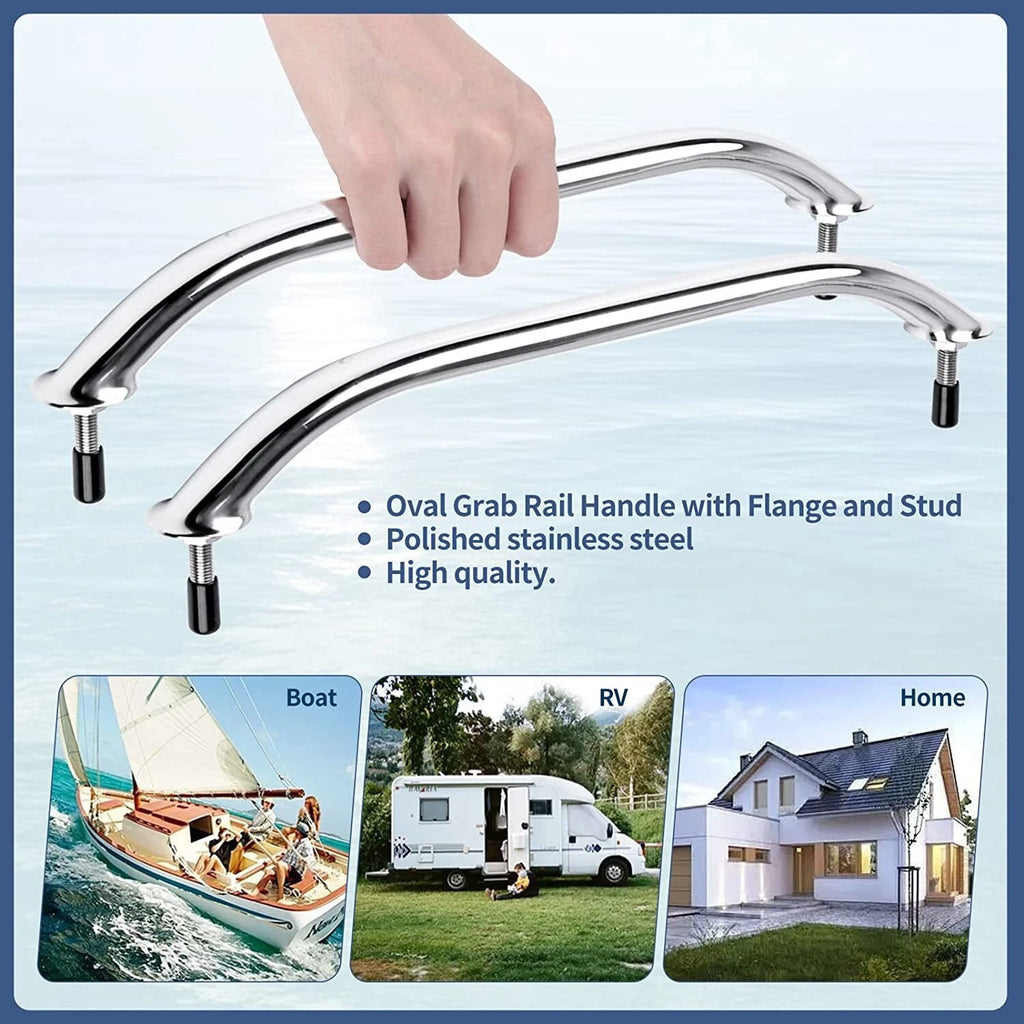 Stainless Steel Polished Grab Handle 12" for Boat Door Bath RV (2020–2023)