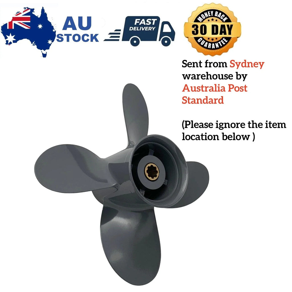Propeller 9 1/4x10 for Honda Outboard 10-20HP 4-Blade Aluminum 8 Tooth