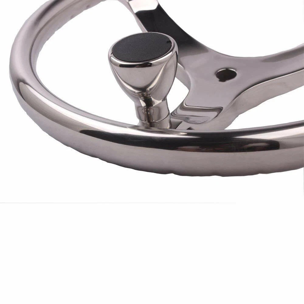 Stainless Steel 15-1/2" Boat Steering Wheel 3 Spoke for Yacht