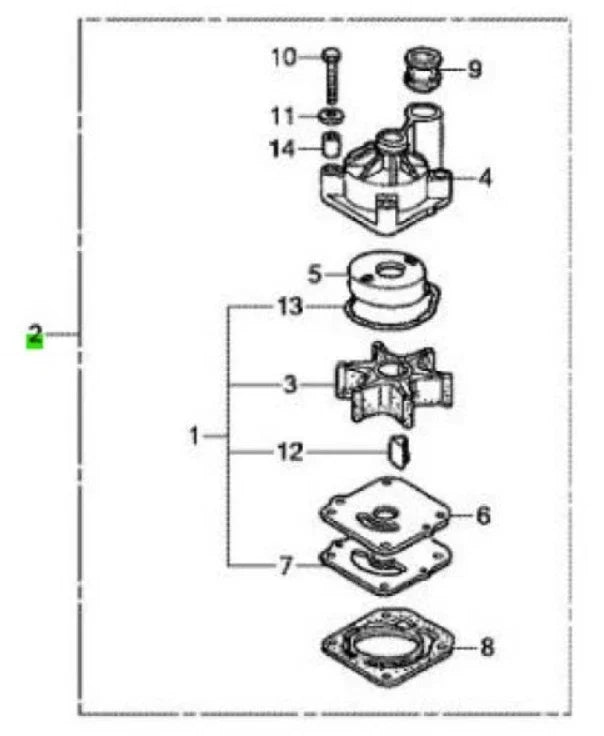 Complete Water Pump Rebuild Kit for Honda BF75D/BF90D 75/90HP