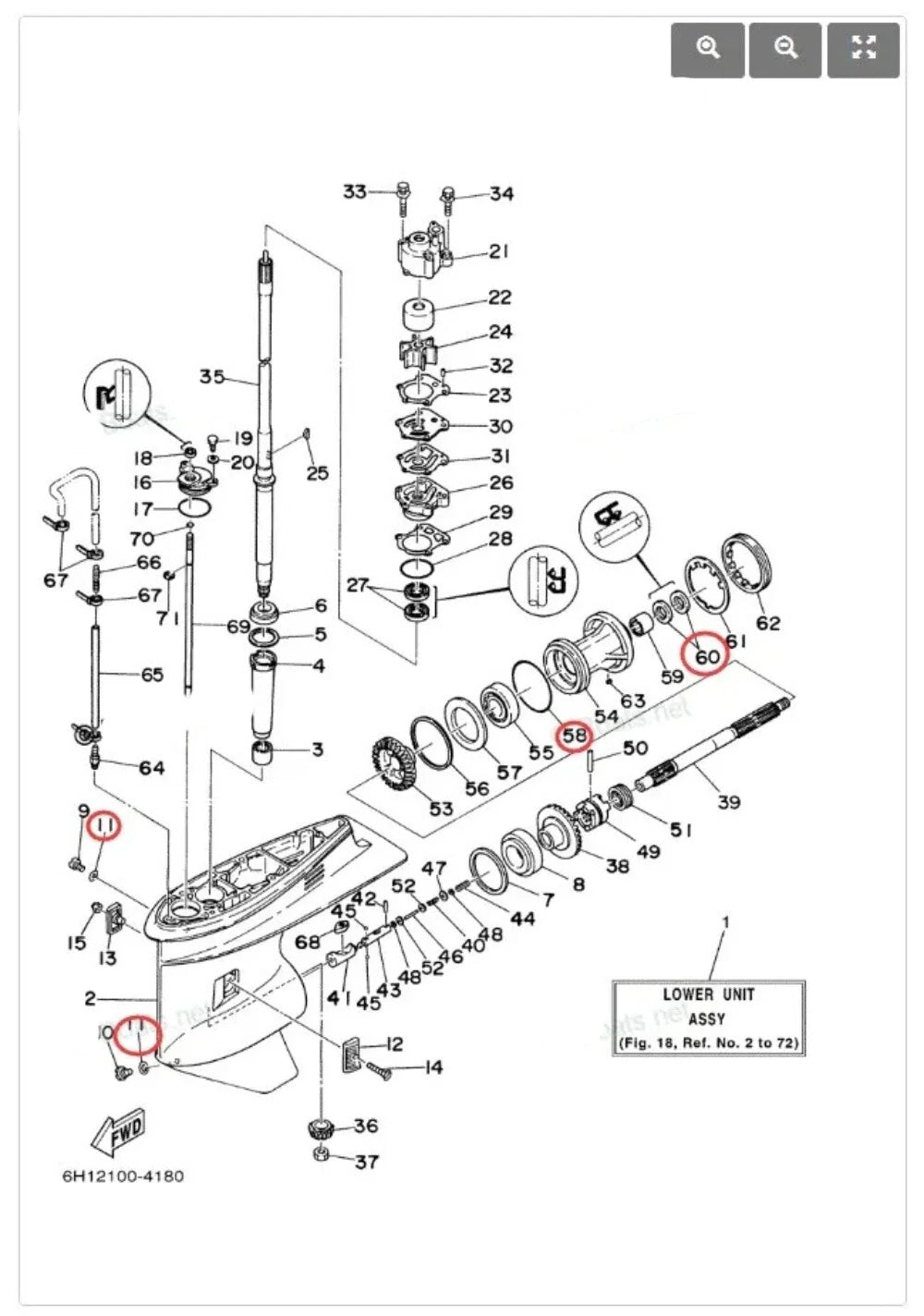 Lower Gearcase Oil Seal Kit for Yamaha 75-90HP (1990-2000)