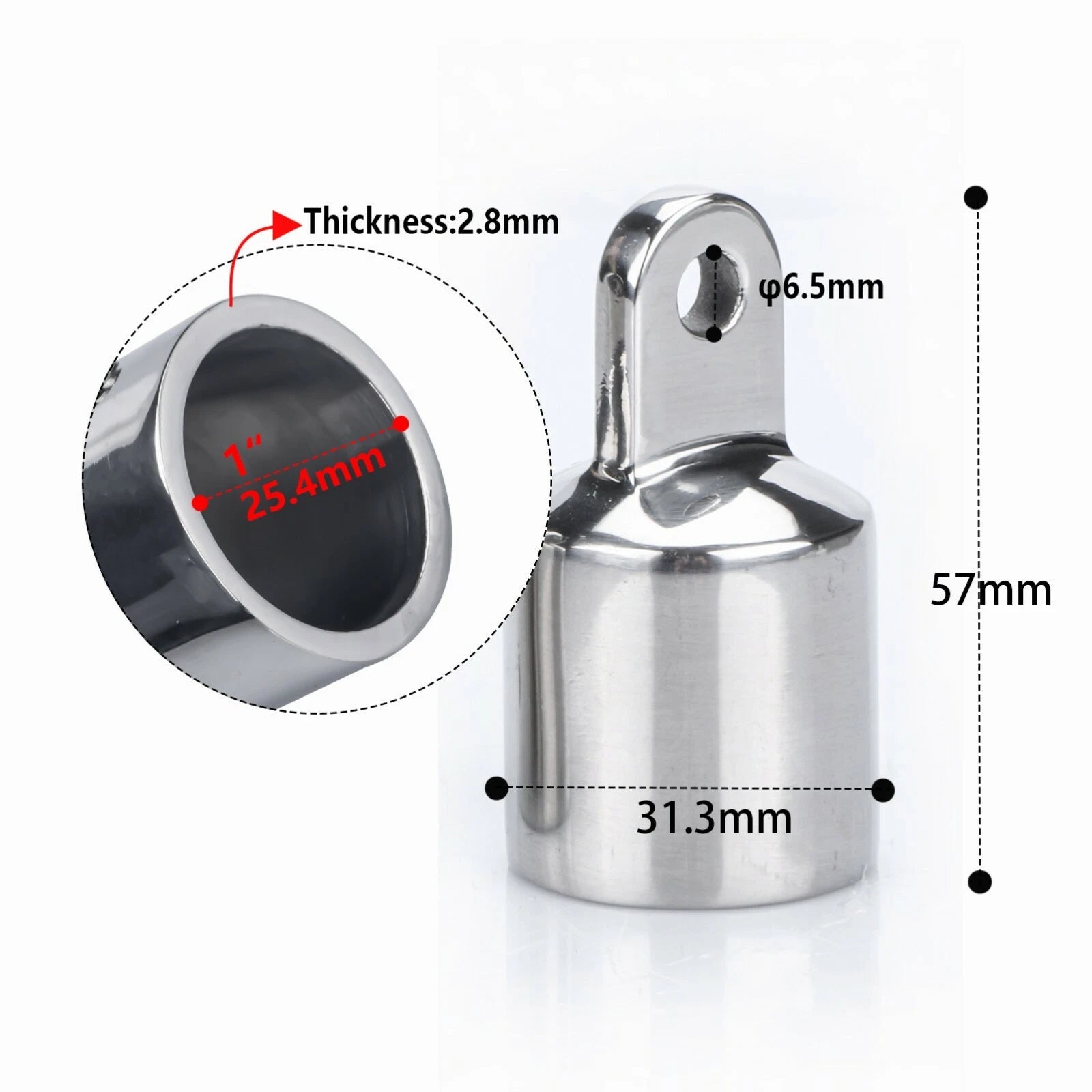 Boat Bimini Top Jaw Slide Fittings & External Eye End for Marine Use