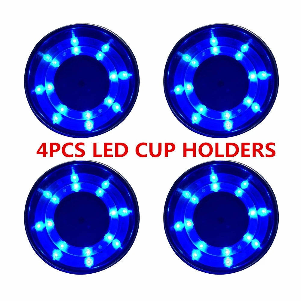 Cup Drink Holder Blue LED Stainless Steel for Marine Yacht/RV