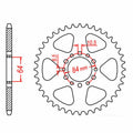 MTX Rear Sprocket 48T for Suzuki TC125 (1975–1977)