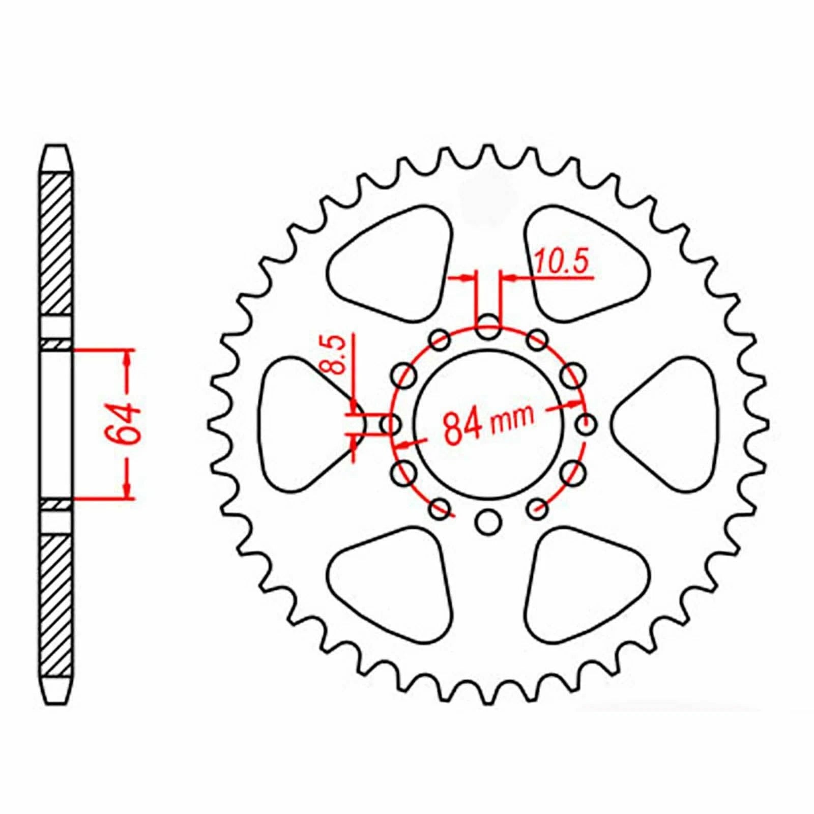 MTX Rear Sprocket 48T for Suzuki TC125 (1975–1977)